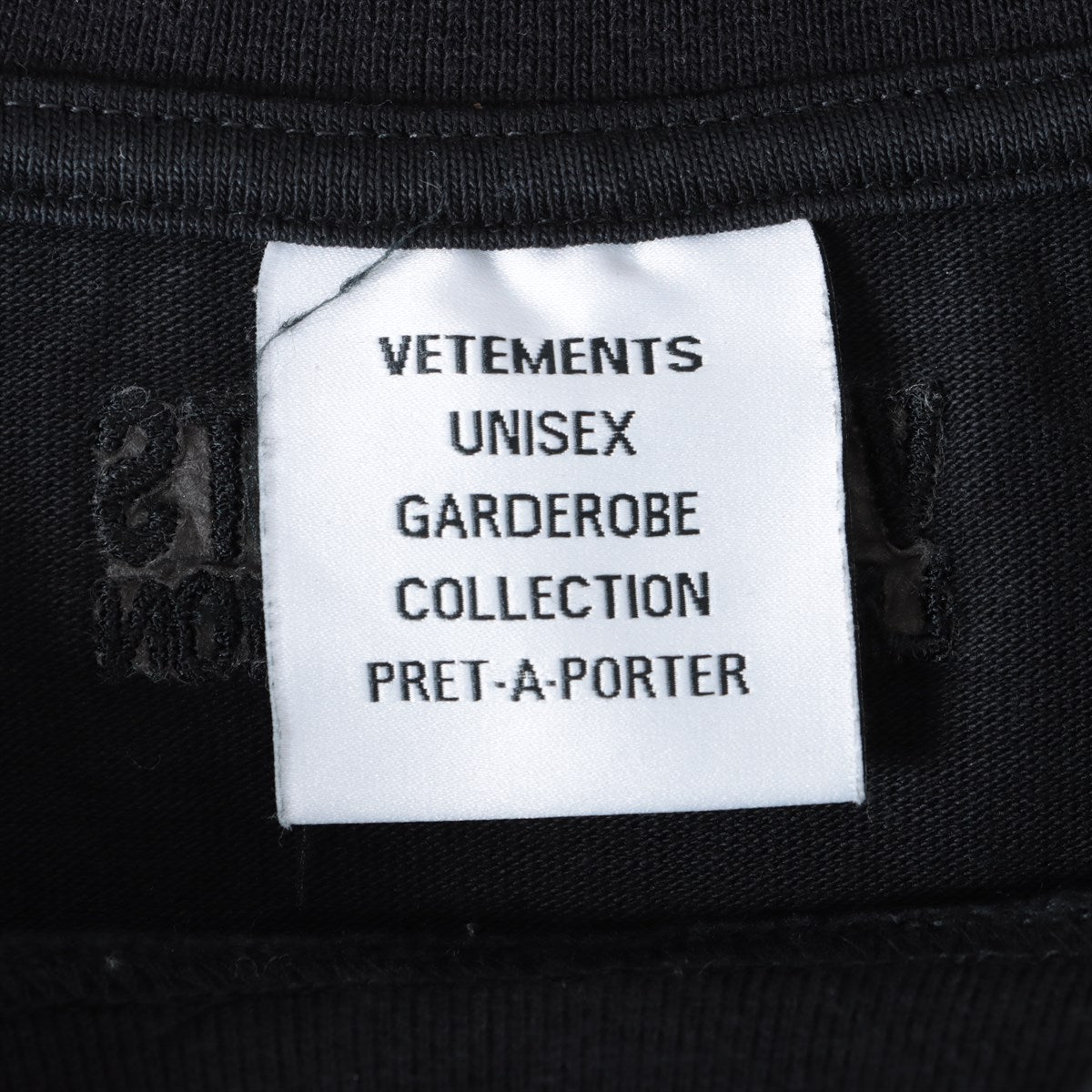 Vetements Cotton Long T shirts L Men's Black  Crewneck oversized logo embroidery UE52TR280B