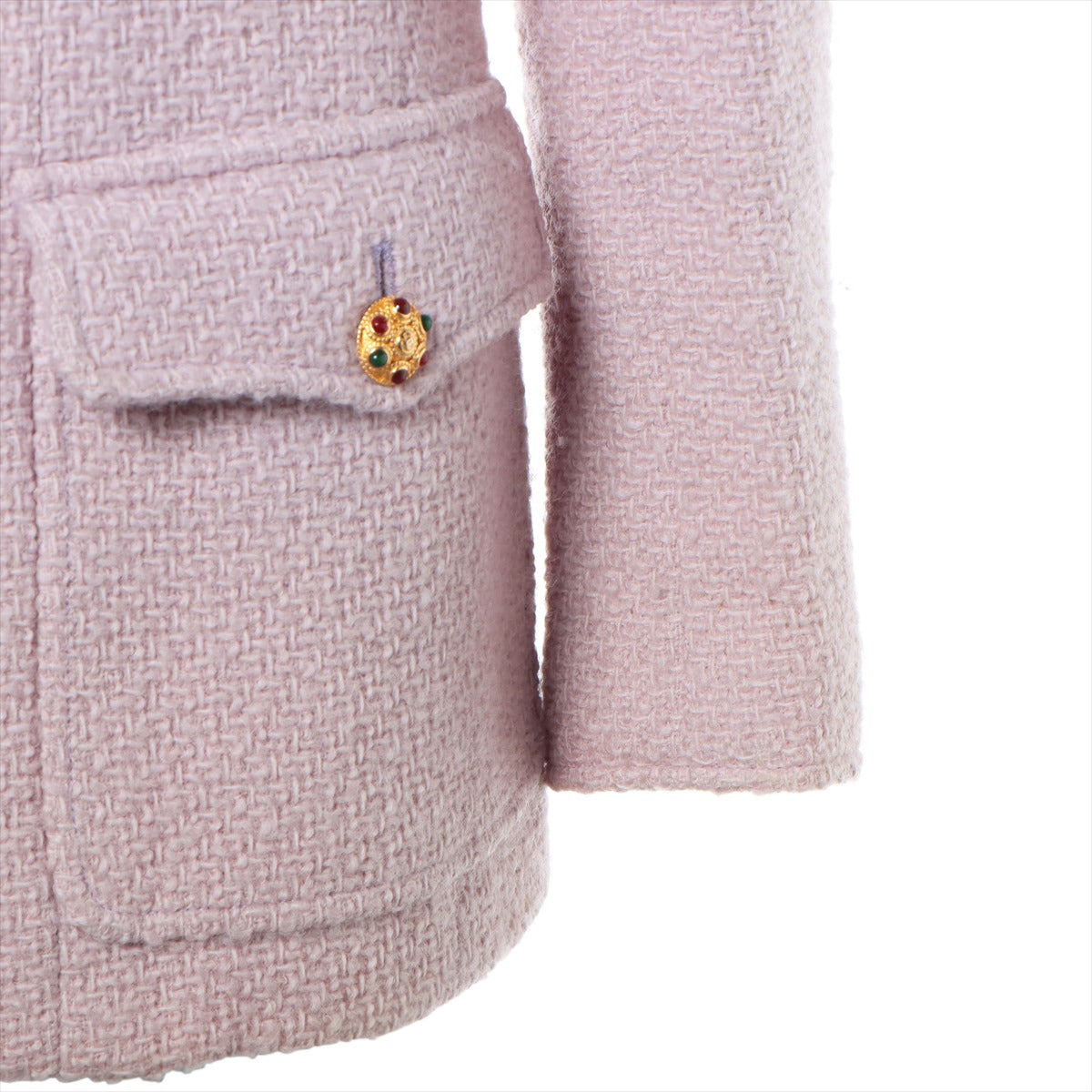 Chanel Coco Mark Wool x alpaca Jacket 42 Ladies' Purple  Tweed Gripoix