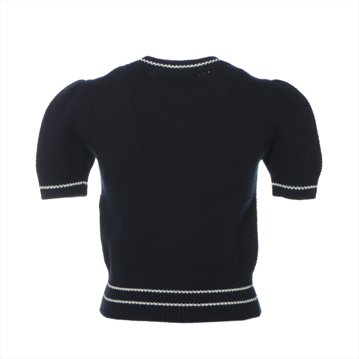 Christian Dior Wool & Cashmere Short Sleeve Knitwear I38 Ladies' Navy blue  224S09AM308