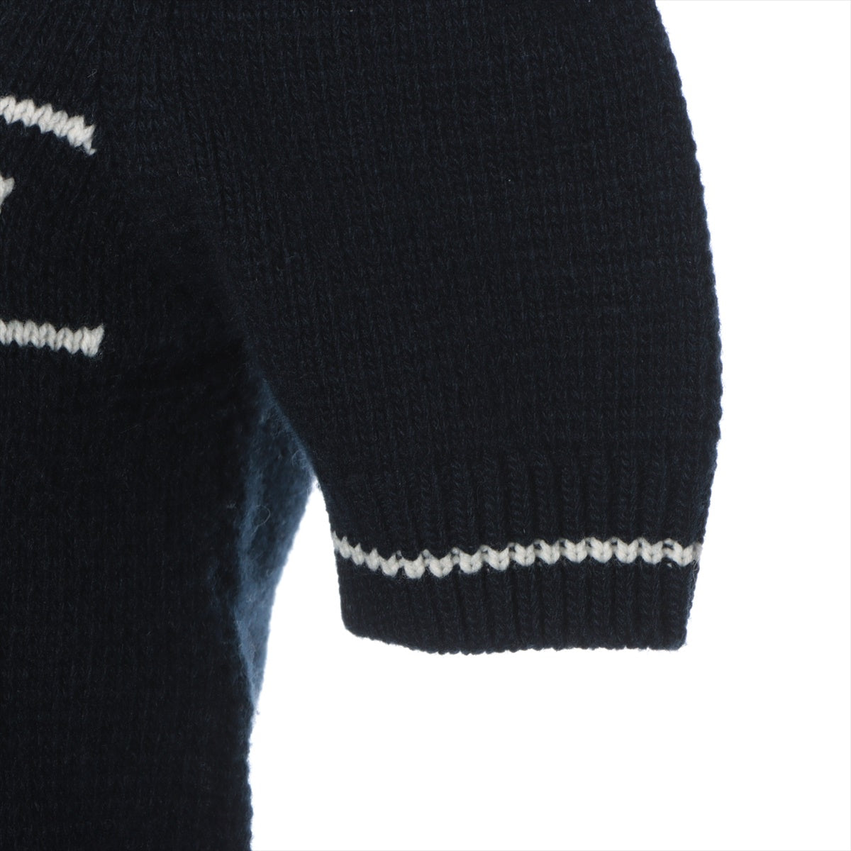 Christian Dior Wool & Cashmere Short Sleeve Knitwear I38 Ladies' Navy blue  224S09AM308