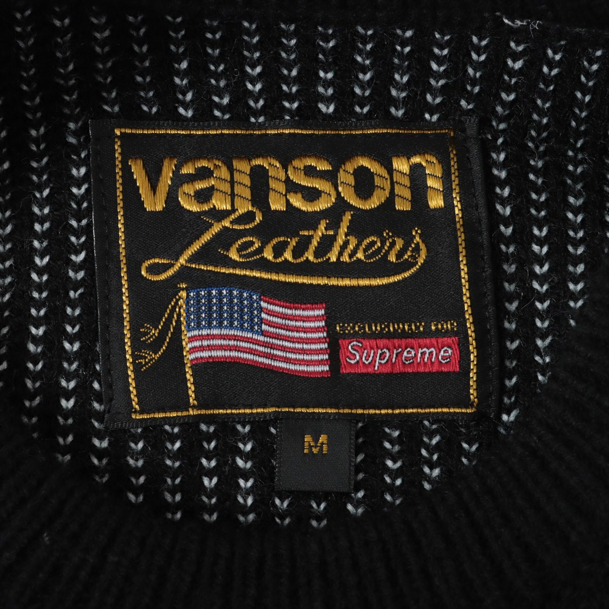 Supreme x Vanson 22SS Acrylic Knit M Men's Black  Leathers Sweater