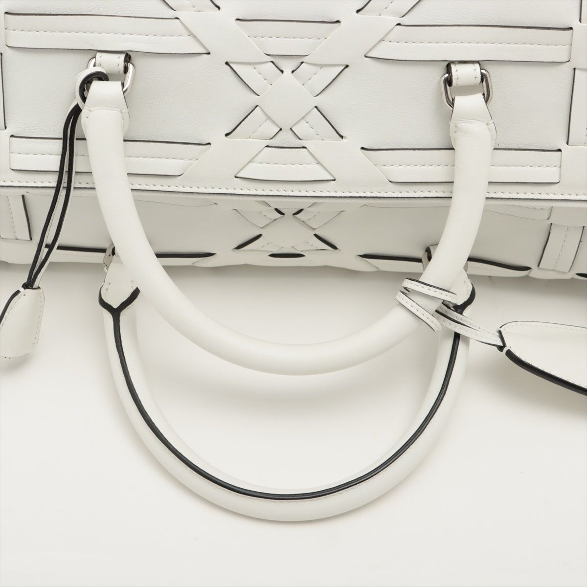 Christian Dior Leather Boston bag White