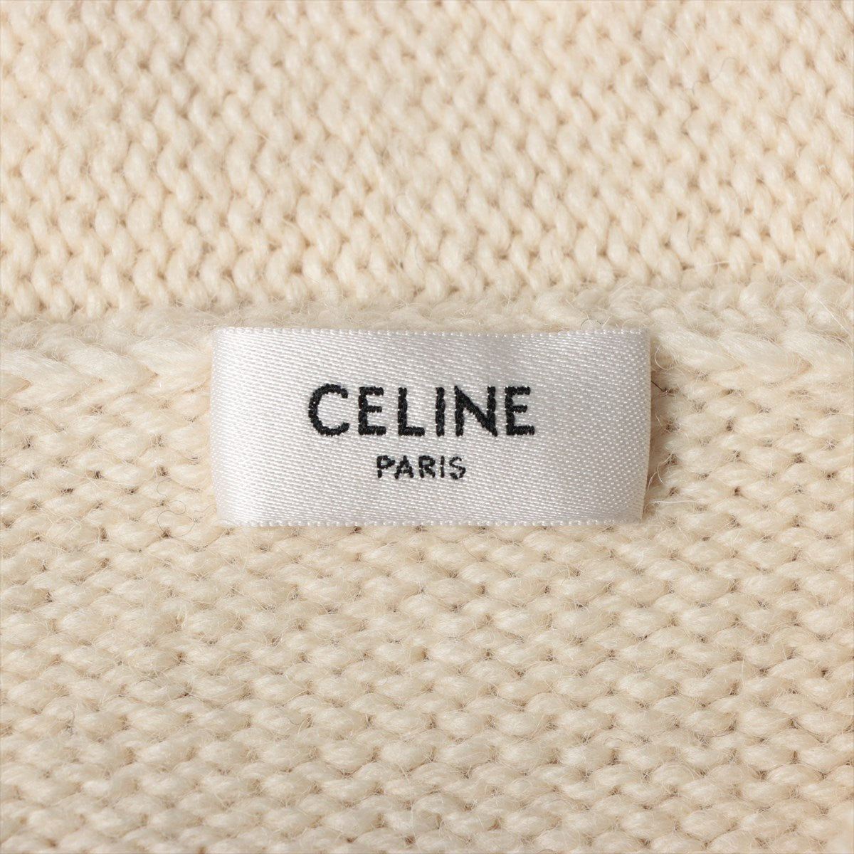CELINE Triomphe 21AW Wool Knit XS Ladies' Ivory  2A34T421P Hoody