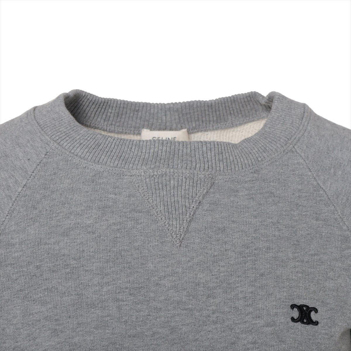 CELINE Triomphe Cotton Basic knitted fabric XS Ladies' Grey  2Y090345F