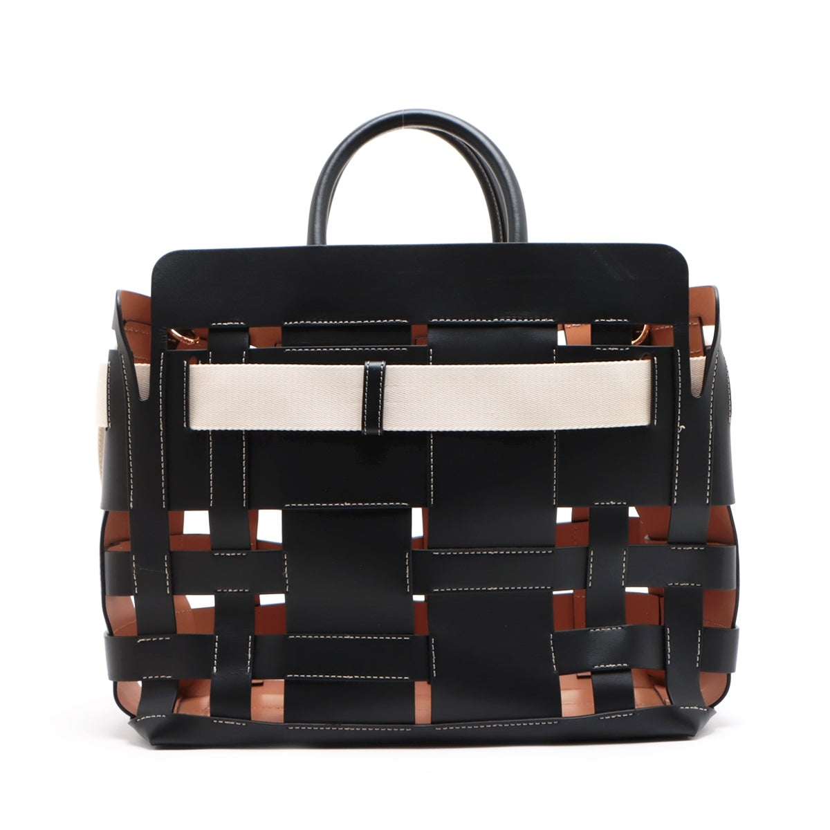 Burberry Belt Bag Leather 2way handbag Black