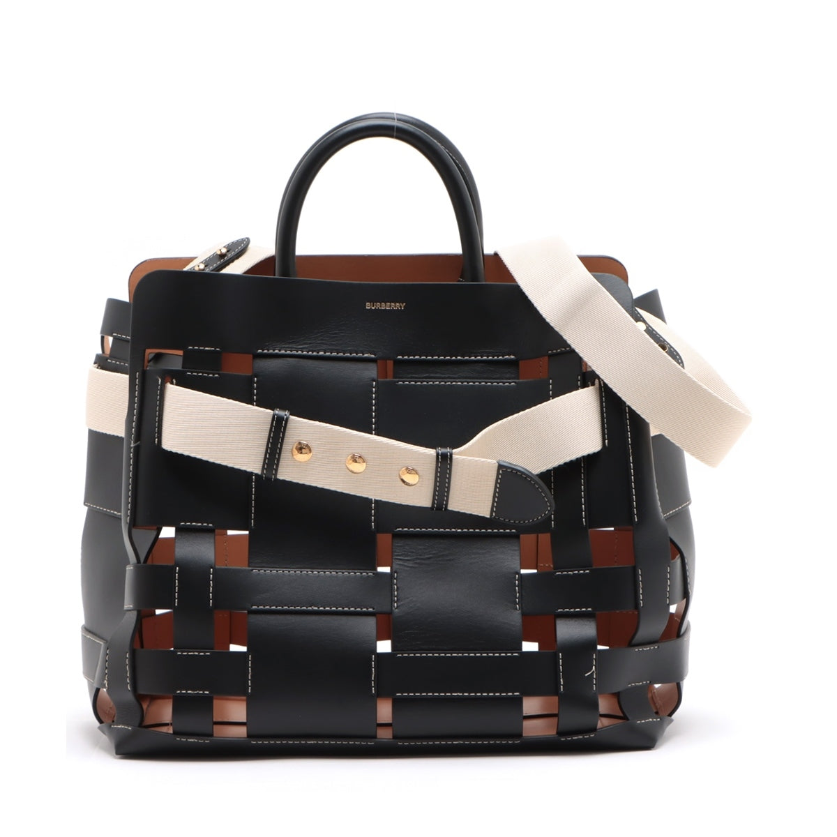 Burberry Belt Bag Leather 2way handbag Black