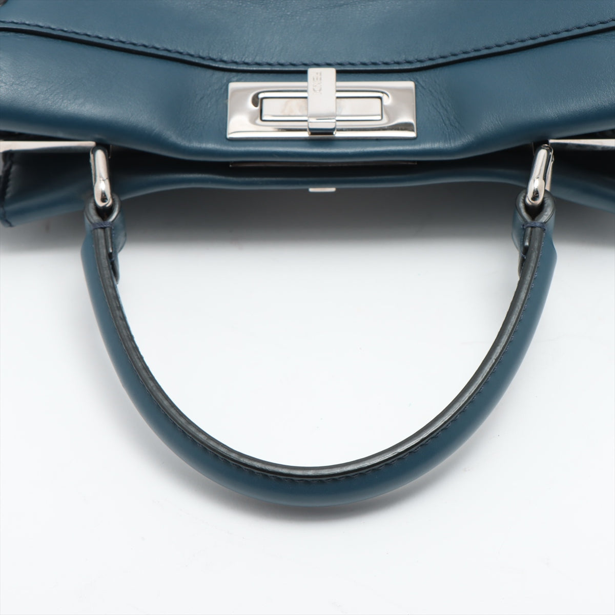 Fendi PEEKABOO REGULAR Leather Hand bag Blue 8BN290