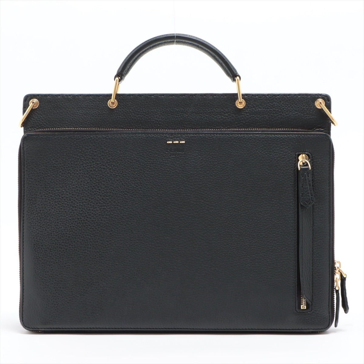 Fendi Leather 2WAY Businessbag Black 7VA462