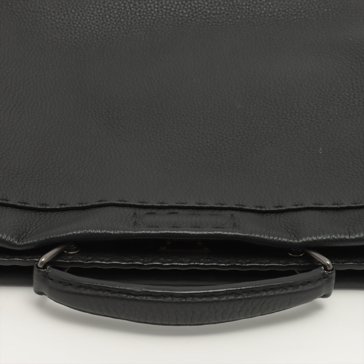 Fendi Selleria Peekaboo Fit Leather 2WAY Businessbag Black 7VA406