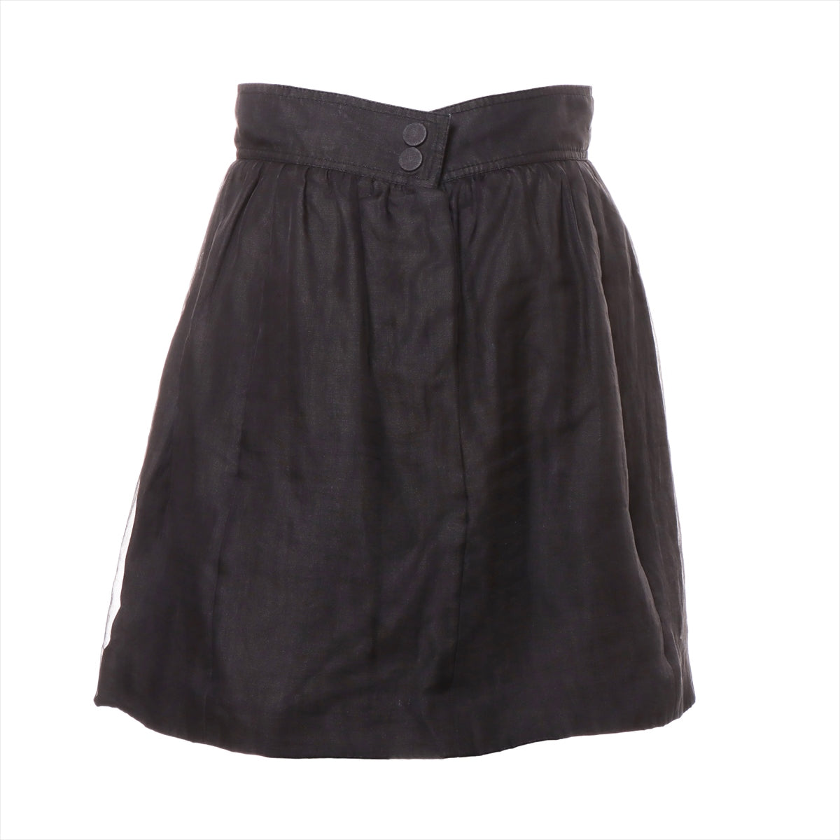 Chanel Coco Mark 07P Cotton & silk Skirt 38 Ladies' Black  P31055