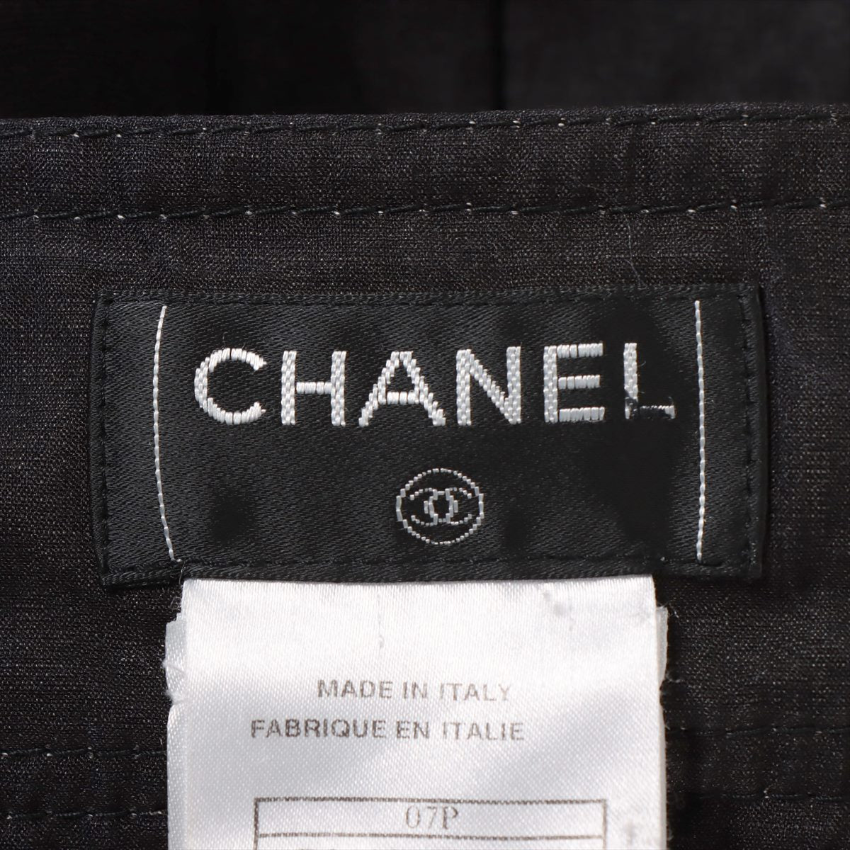 Chanel Coco Mark 07P Cotton & silk Skirt 38 Ladies' Black  P31055