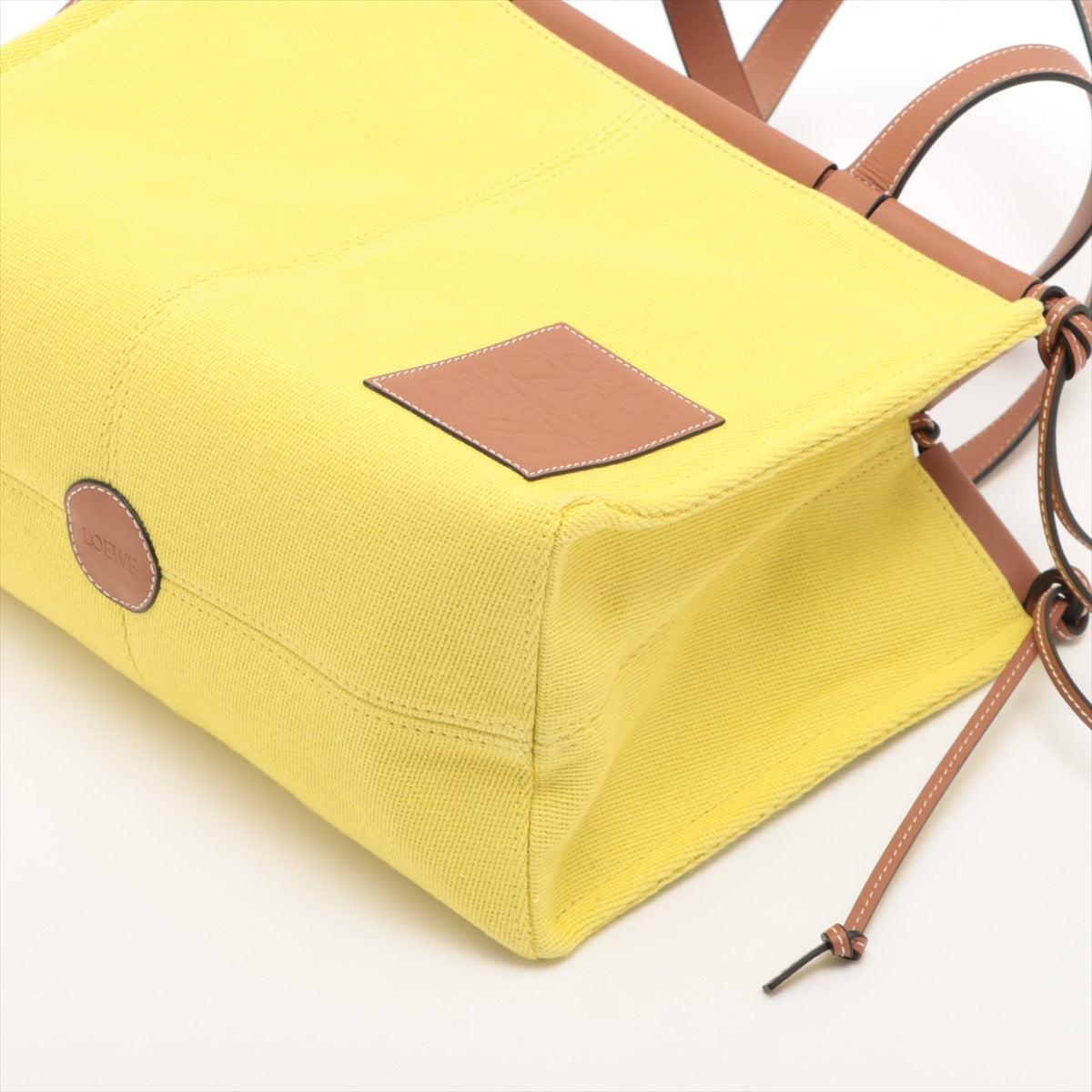 Loewe Cushion Canvas & leather Tote bag Yellow