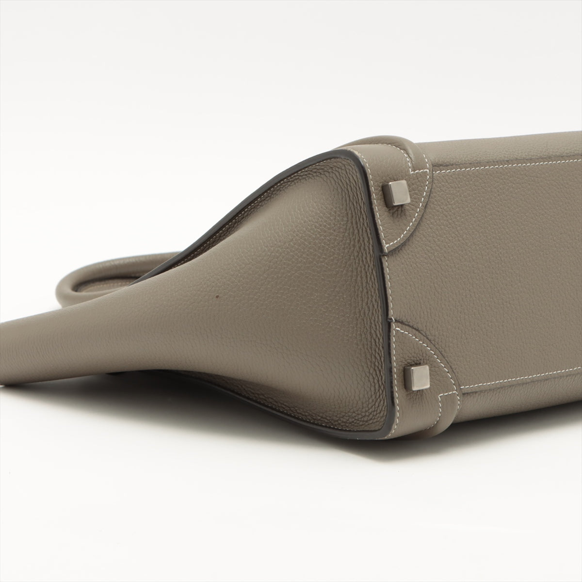 CELINE Luggage Micro Shopper Leather Hand bag Grey