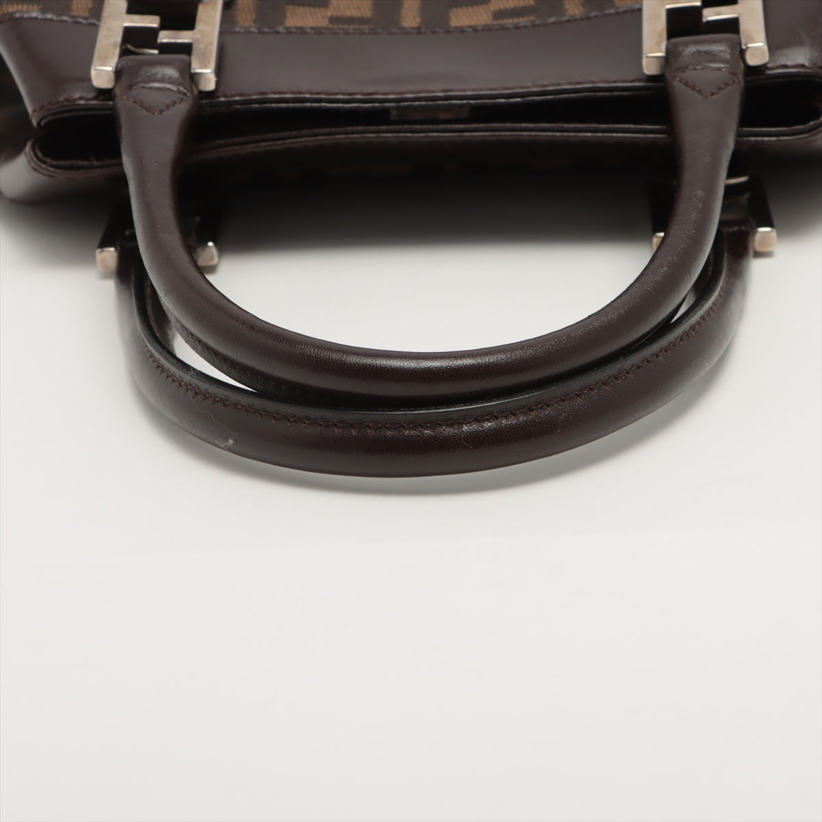 Fendi ZUCCa Canvas & leather Hand bag Brown