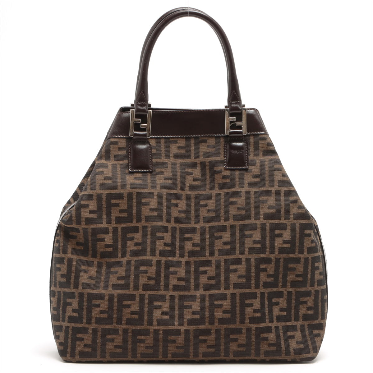 Fendi ZUCCa Canvas & leather Hand bag Brown
