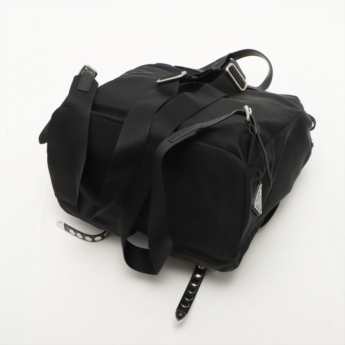 Prada Tessuto Backpack Black 1BZ811   open papers