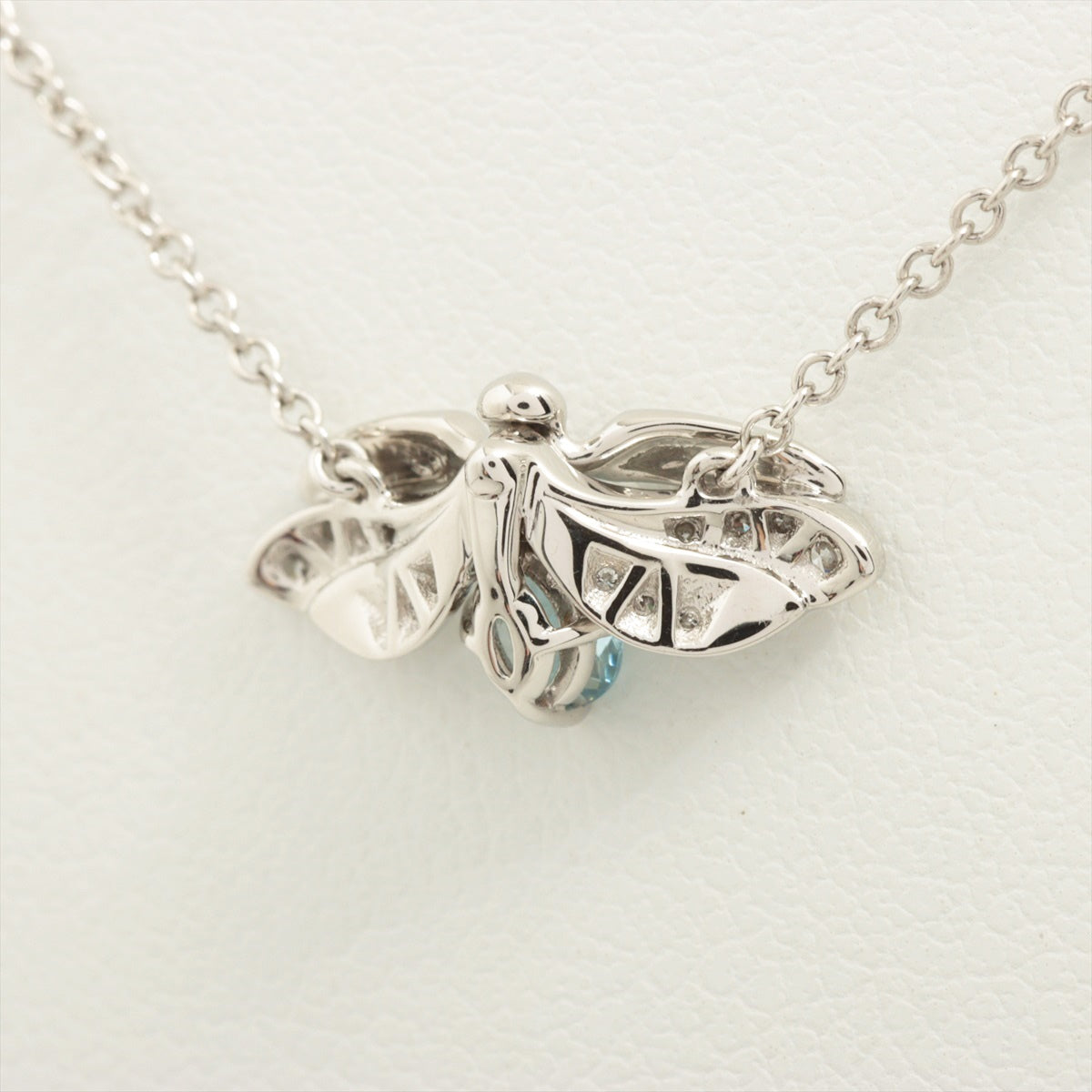 Tiffany Firefly Aquamarine diamond Necklace Pt950 3.1g