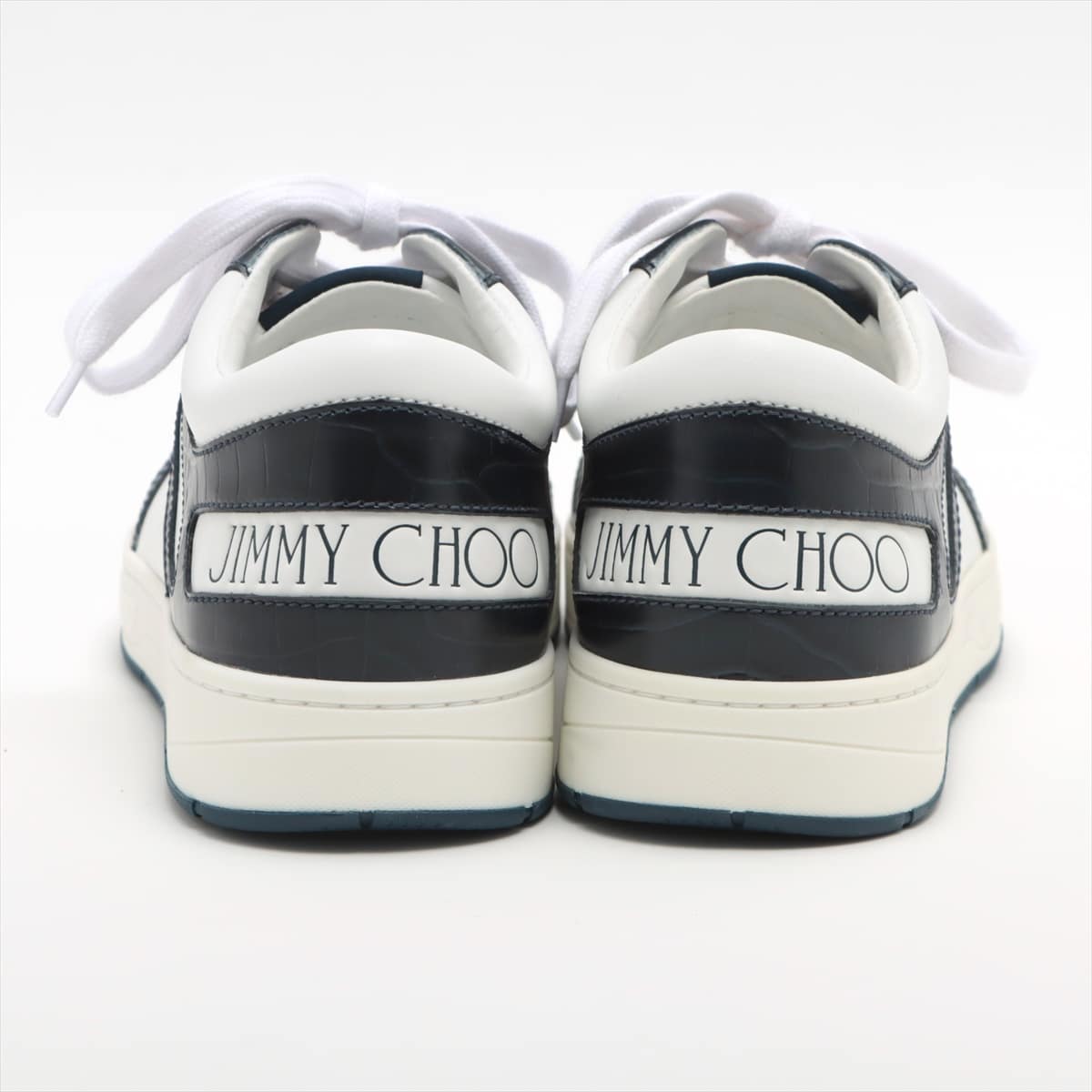 Jimmy Choo Leather Sneakers 42 Men's White x navy HAWAII There is a box