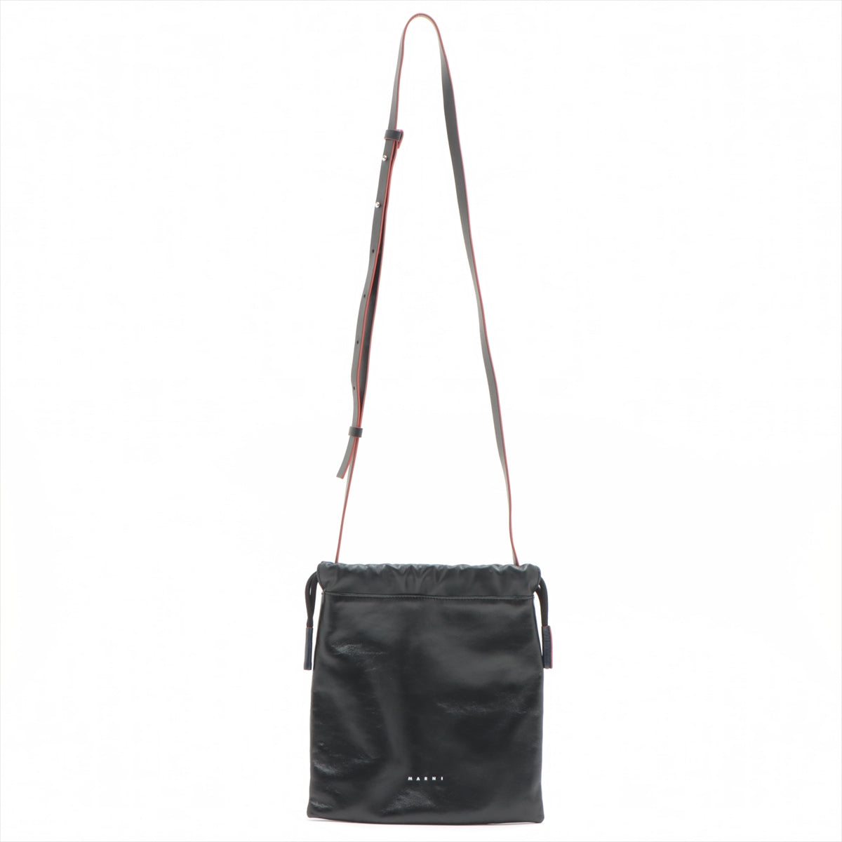 Marni Leather Shoulder bag Black x Navy