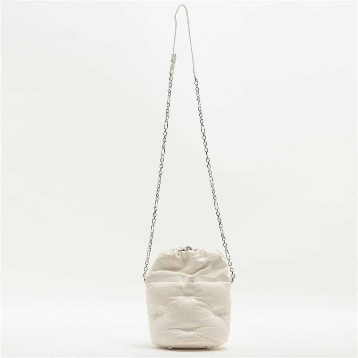 Maison Margiela Gram slam Leather Chain shoulder bag White
