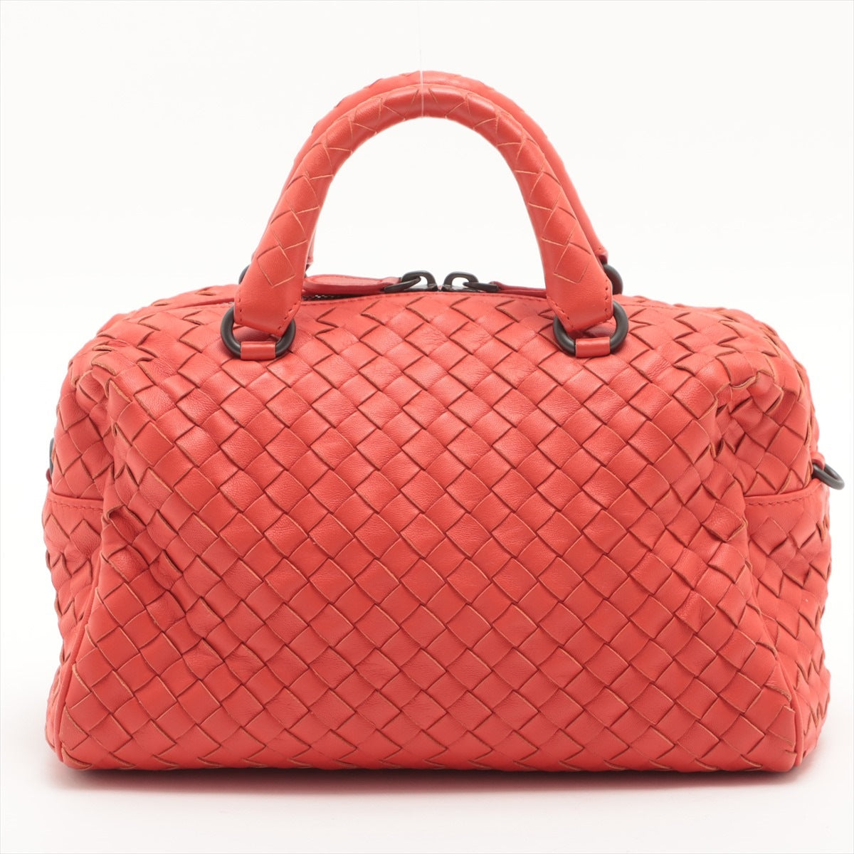 Bottega Veneta Intrecciato Leather Hand bag Red With mirror