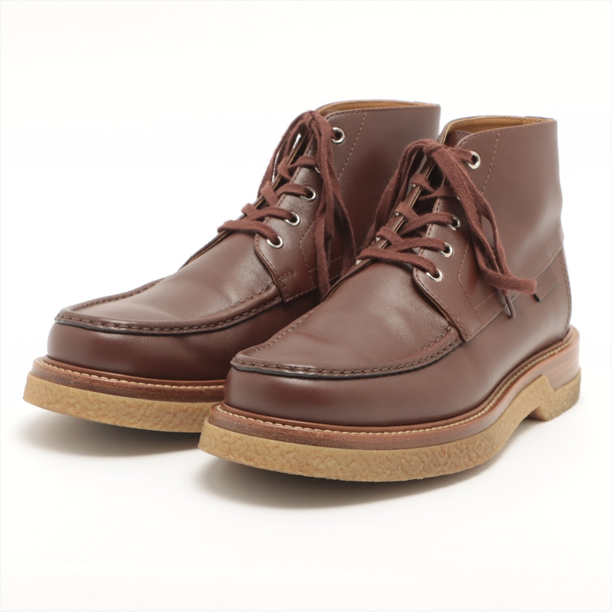 Hermès Leather Boots No notation Men's Brown Lace up denver ankle boots