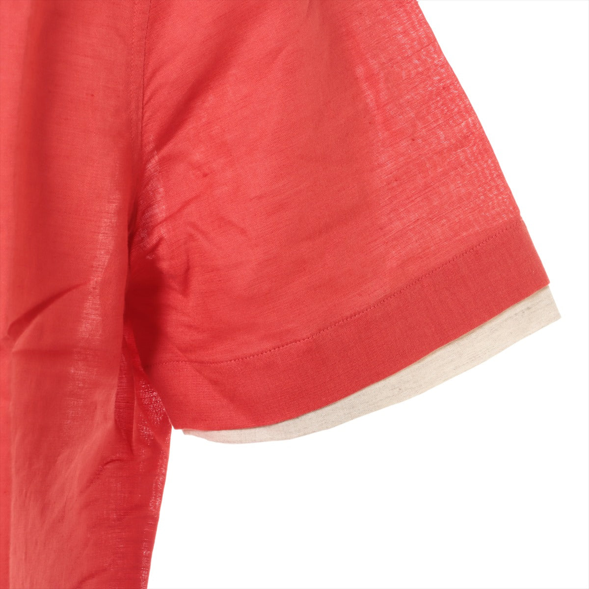 Hermès Cotton & linen Shirt 39 Men's Red  Short sleeves