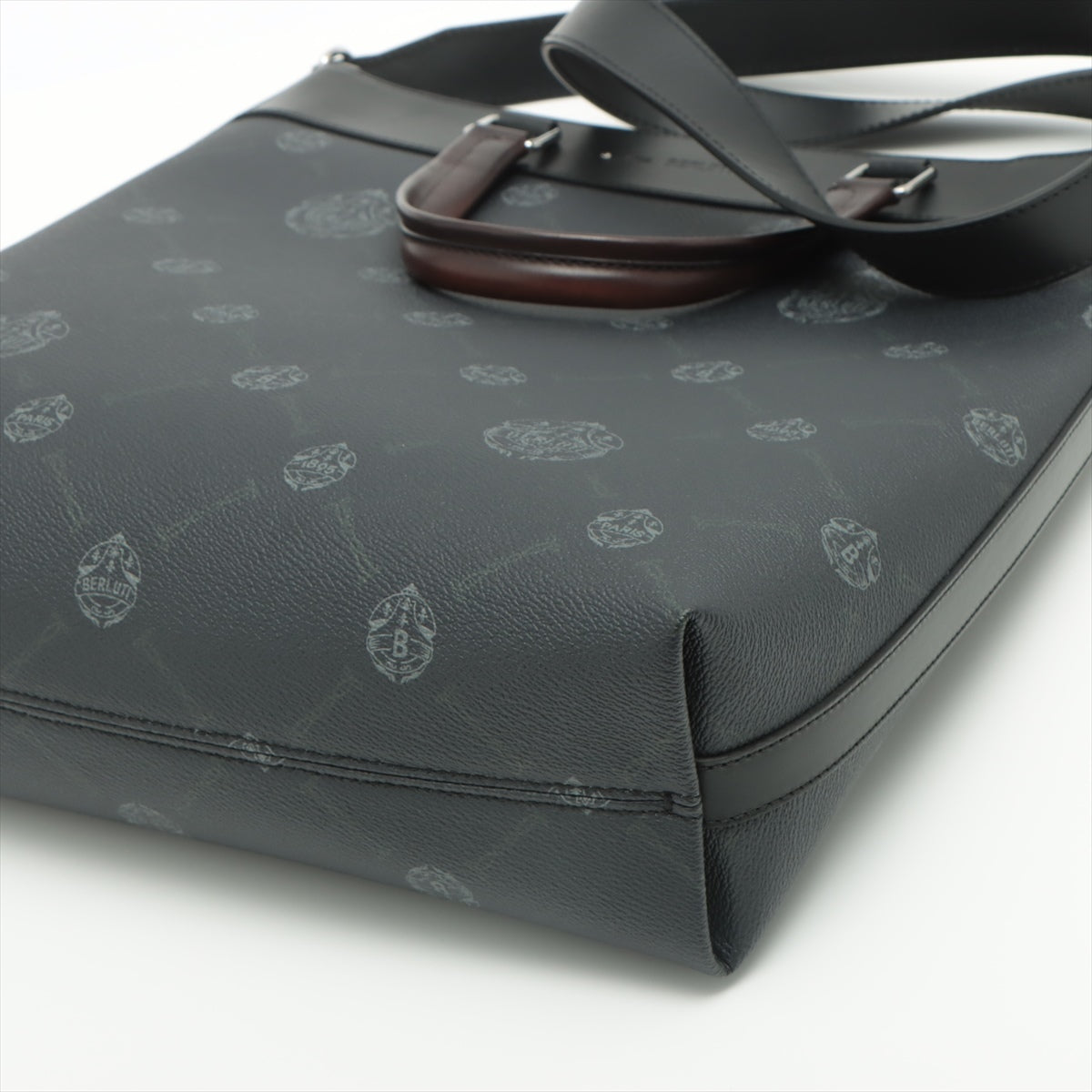 Berluti Passenger line PVC & leather 2way handbag Black