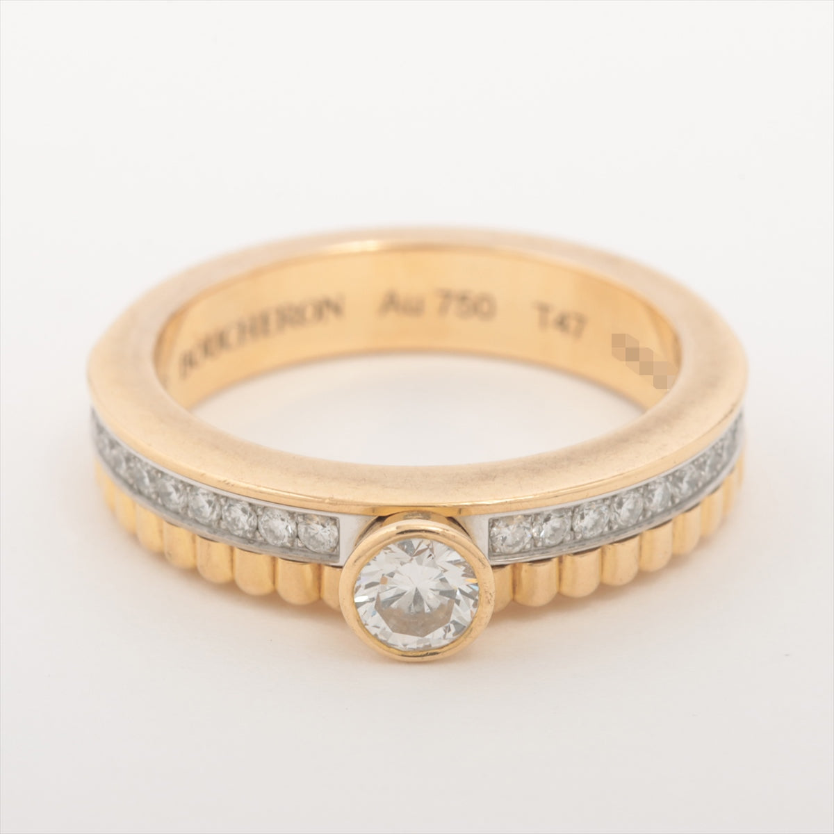 Boucheron Quatre Radiant Solitaire diamond rings 750(YG×WG) 5.3g 47