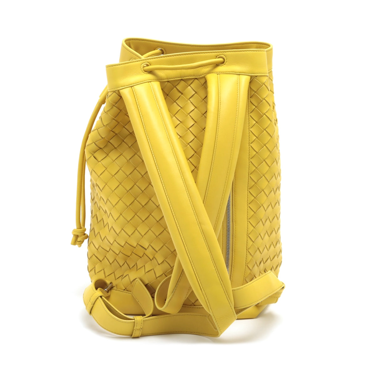 Bottega Veneta Intrecciato Leather Backpack Yellow