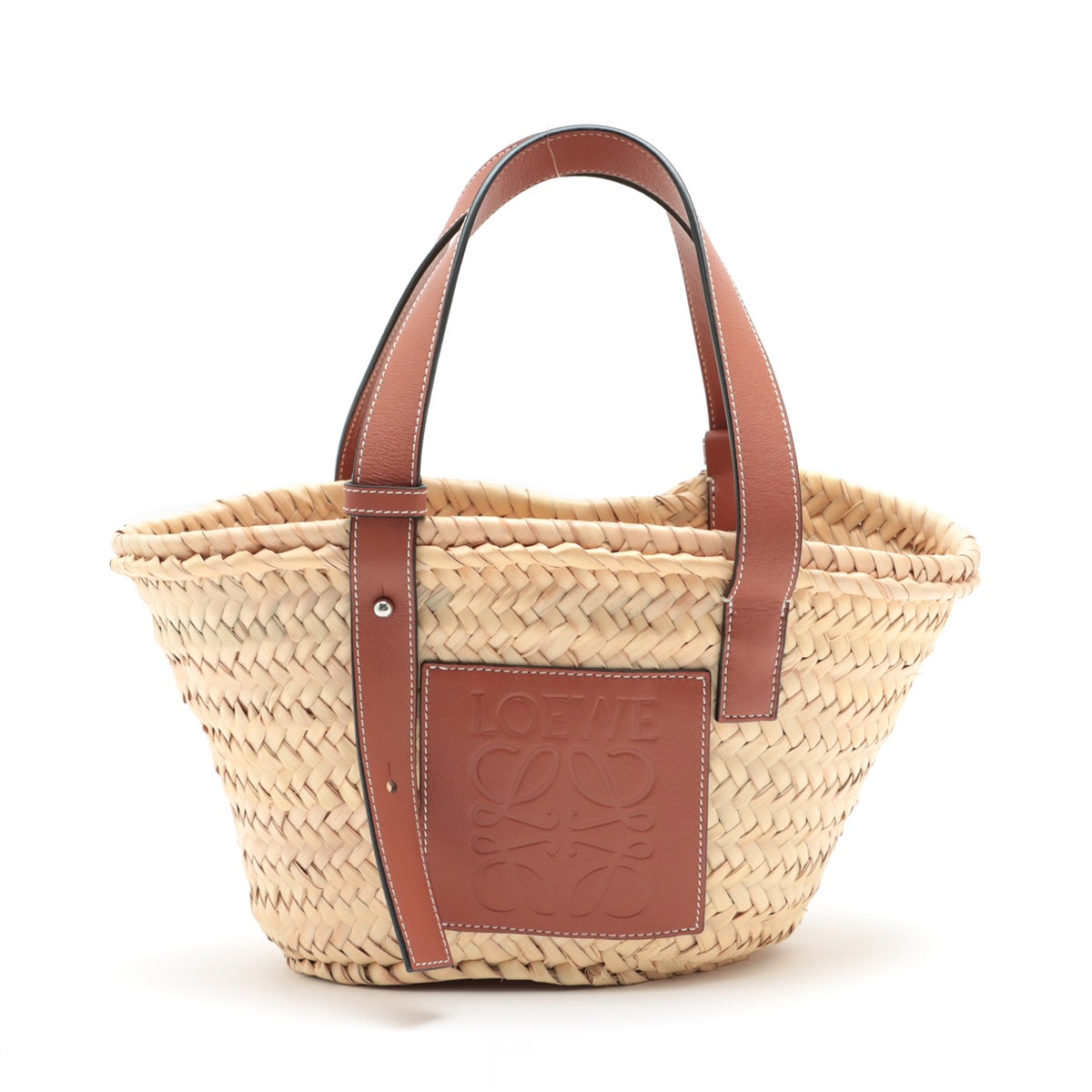 Loewe Basket small Raffia x leather Straw bag Beige