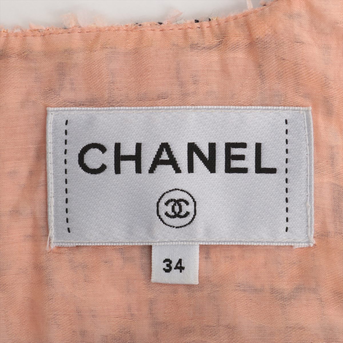 Chanel Coco Button 21P Cotton×rayon×nylon Sleeveless dress 34 Ladies' Pink  Tweed P70078V61774