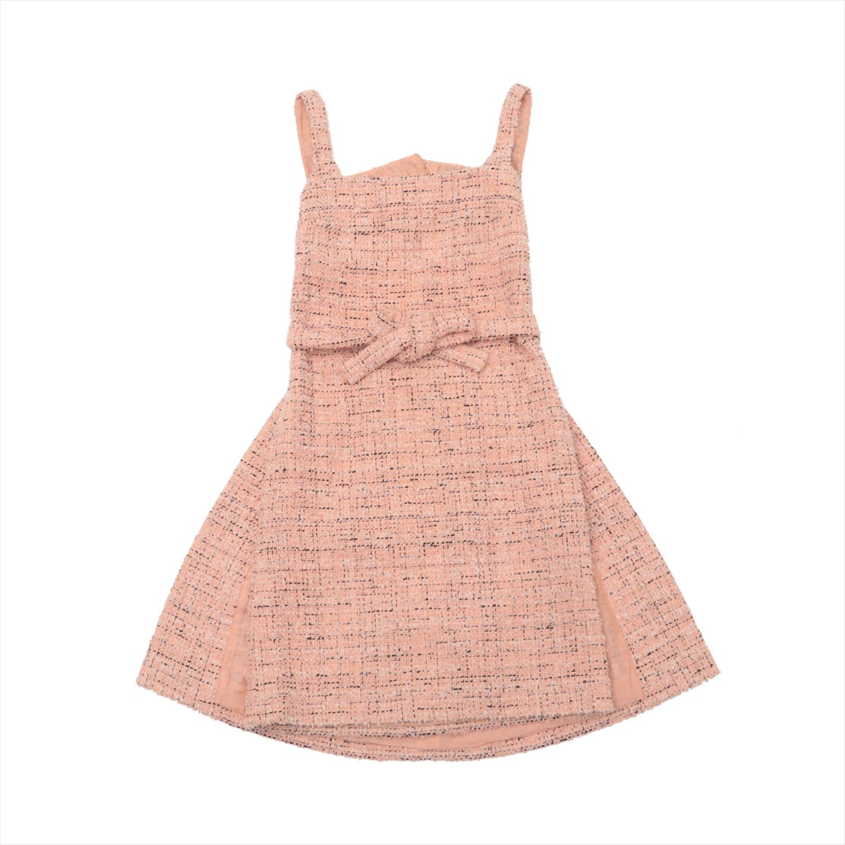 Chanel Coco Button 21P Cotton×rayon×nylon Sleeveless dress 34 Ladies' Pink  Tweed P70078V61774