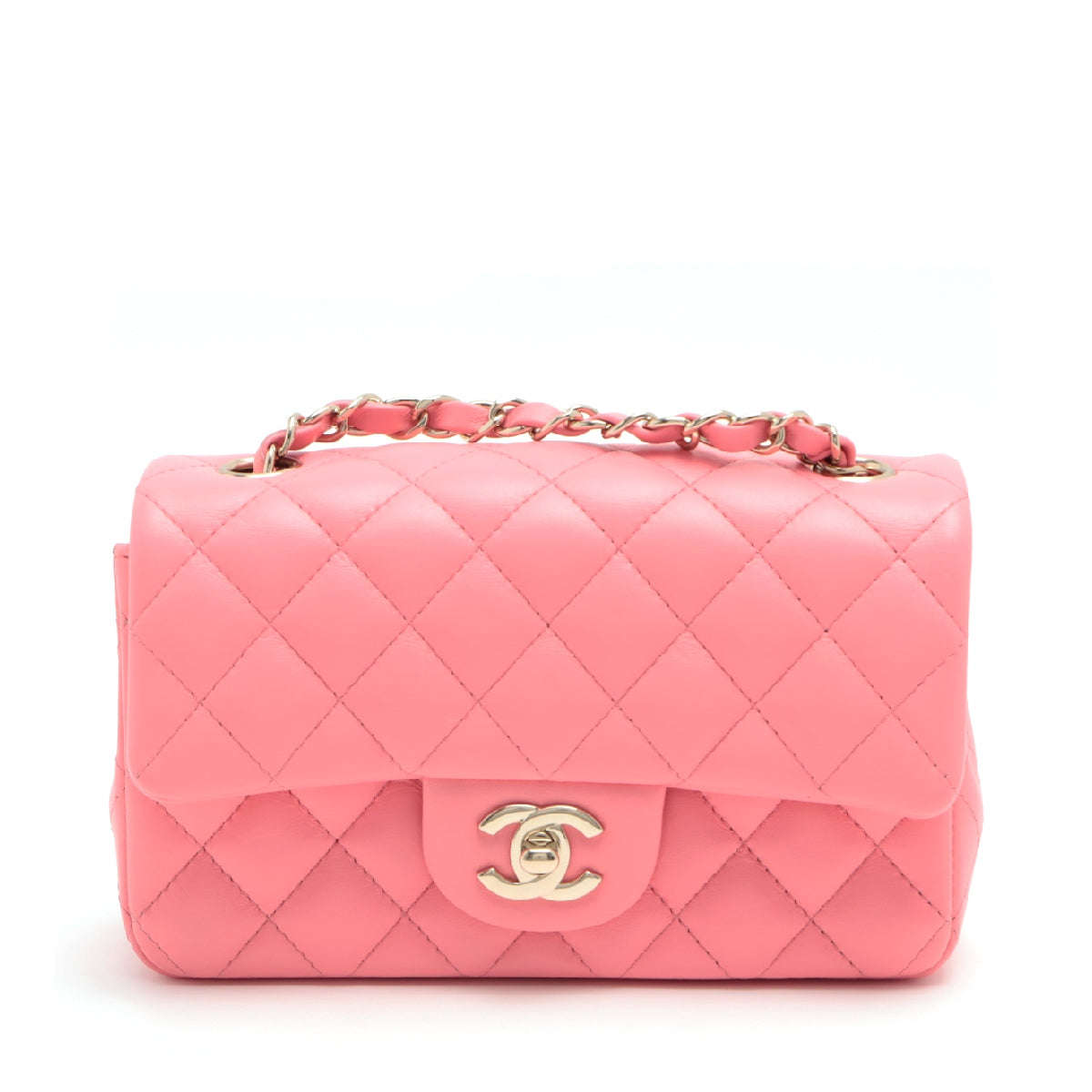 Chanel Matelasse Lambskin Single flap single chain bag Pink Gold Metal fittings There is an IC chip