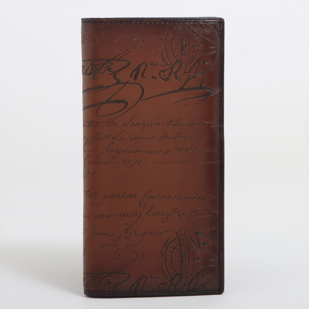 Berluti Calligraphy Leather Long wallets Brown