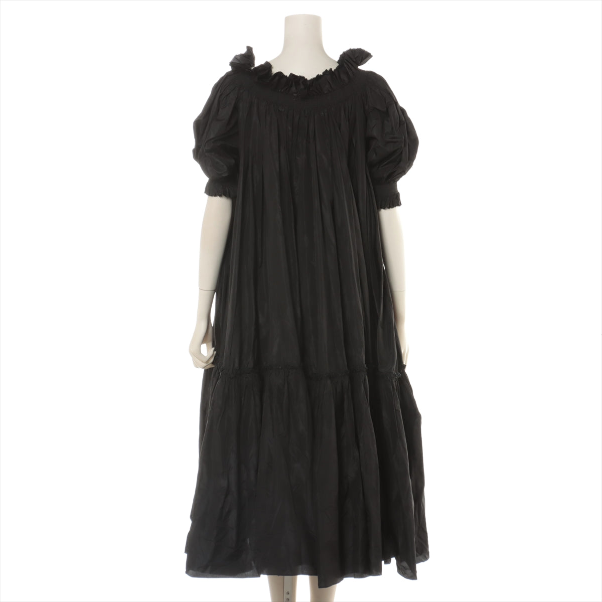 Christian Dior Silk Dress I42 Black  311R27A6119 Off-the-shoulder
