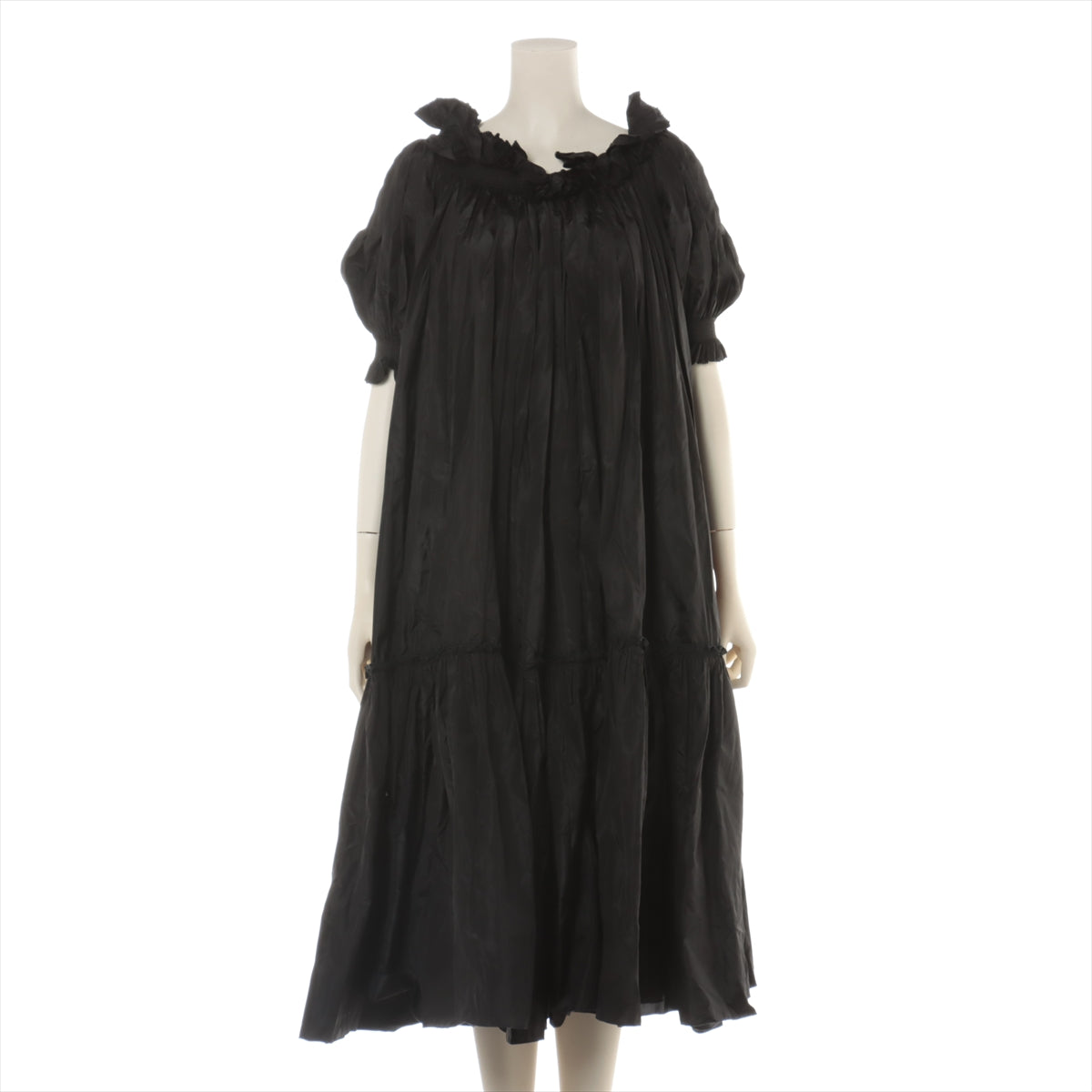 Christian Dior Silk Dress I42 Black  311R27A6119 Off-the-shoulder