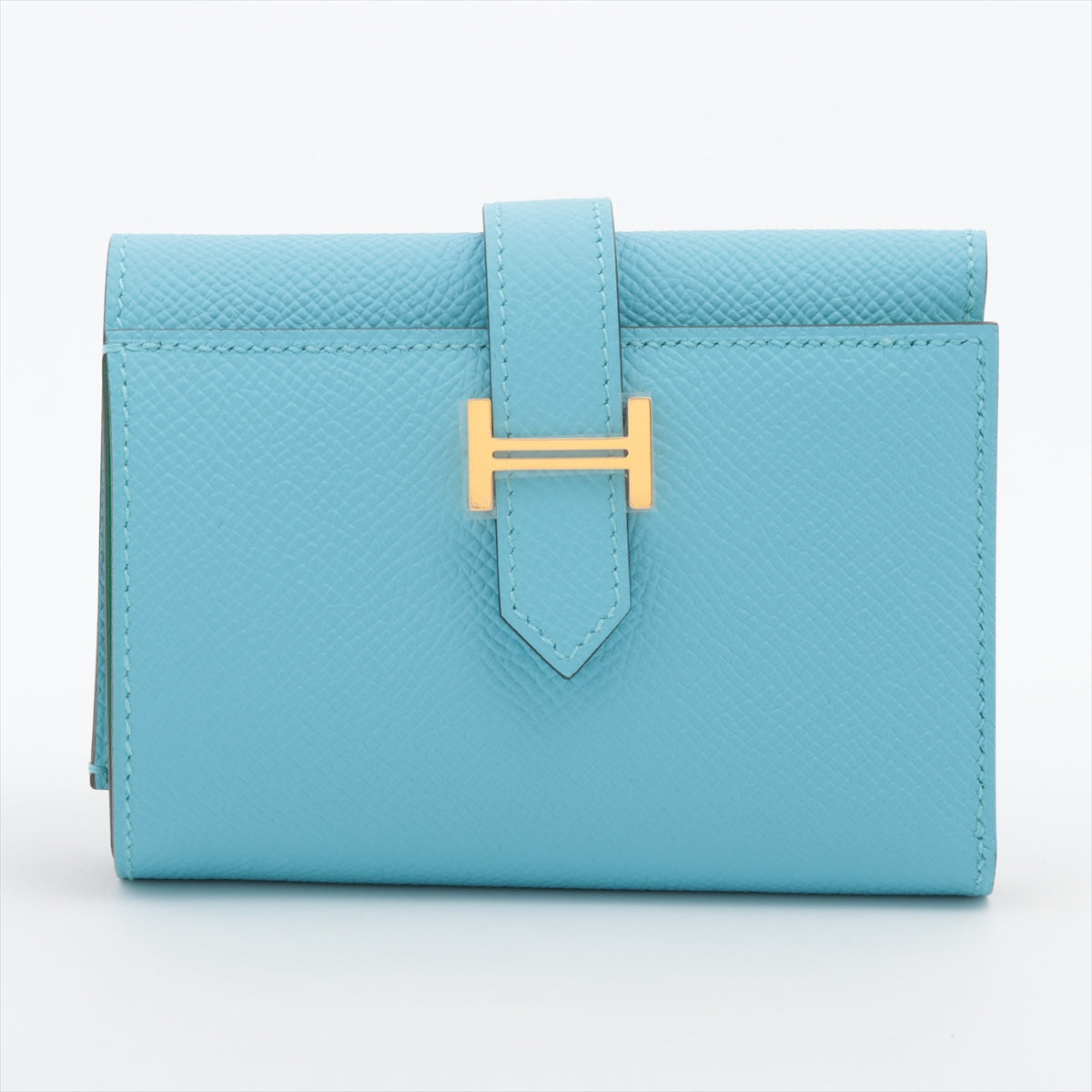 Hermès Bearn Compact Veau Epsom Compact Wallet Green x blue Gold Metal fittings B: 2023