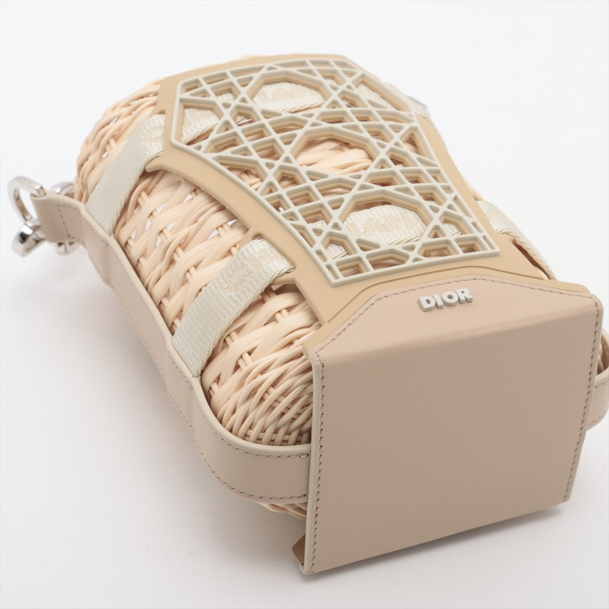 Christian Dior Sahara basket bag Straw bag Beige   strap x2
