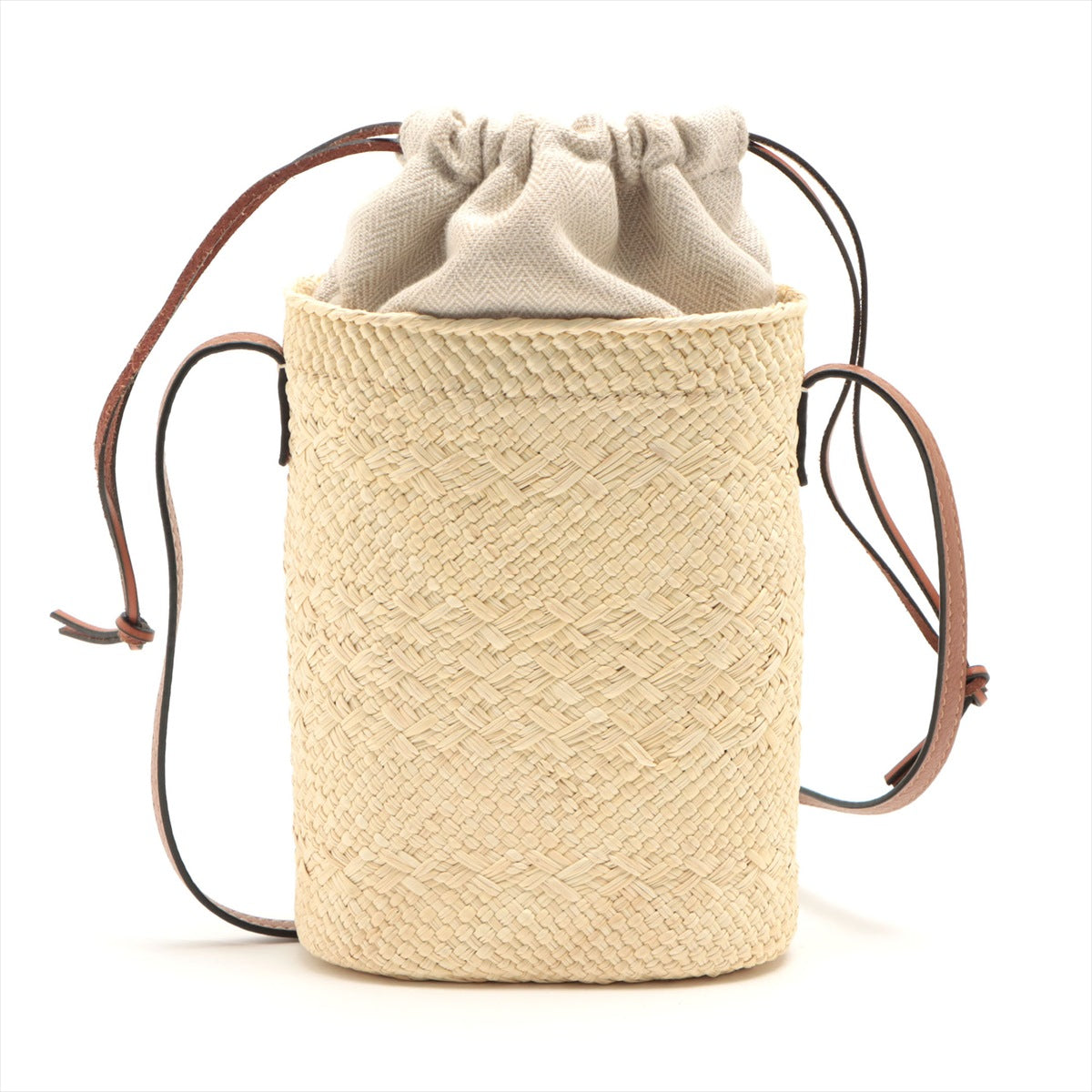 Loewe Basket Straw & leather Shoulder bag Beige
