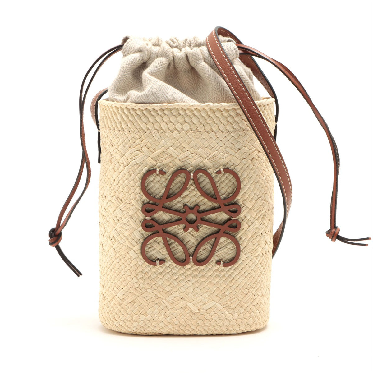Loewe Basket Straw & leather Shoulder bag Beige