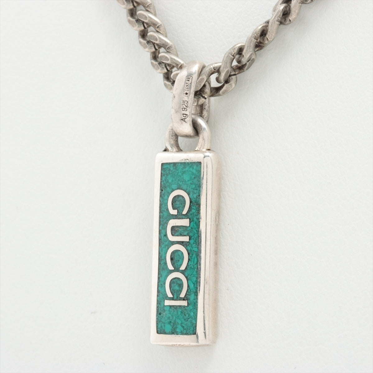 Gucci Necklace 925 20.5g Silver Scratched Discoloration Stained Losing luster 678714