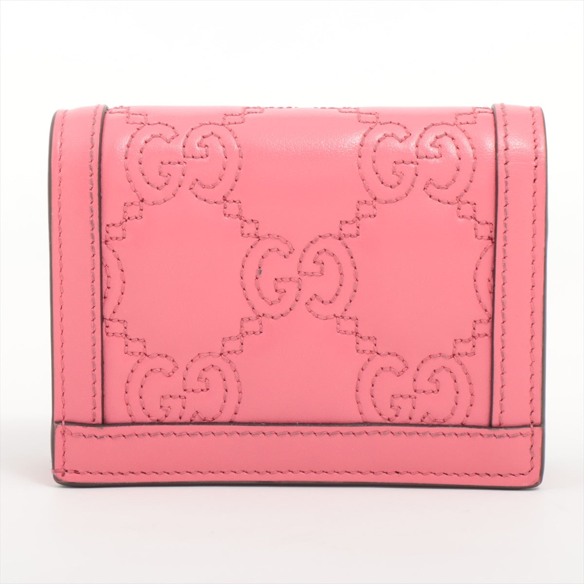 Gucci GG Matrasse 723786 Leather Compact Wallet Pink