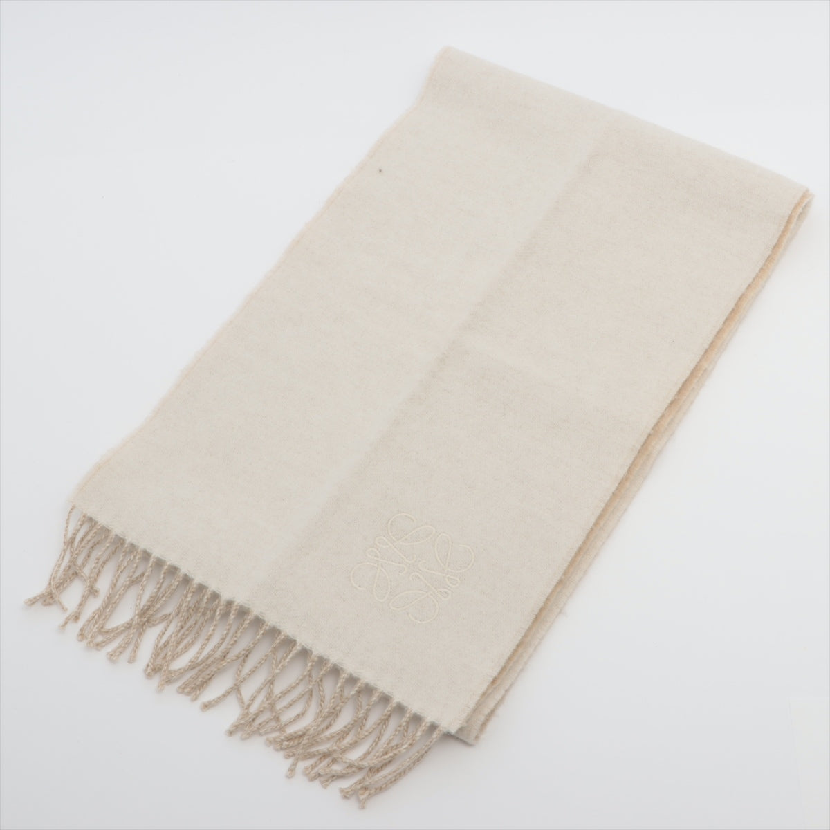 Loewe Anagram Scarf Wool & cashmere Beige Fluff Stained Hairball With odor