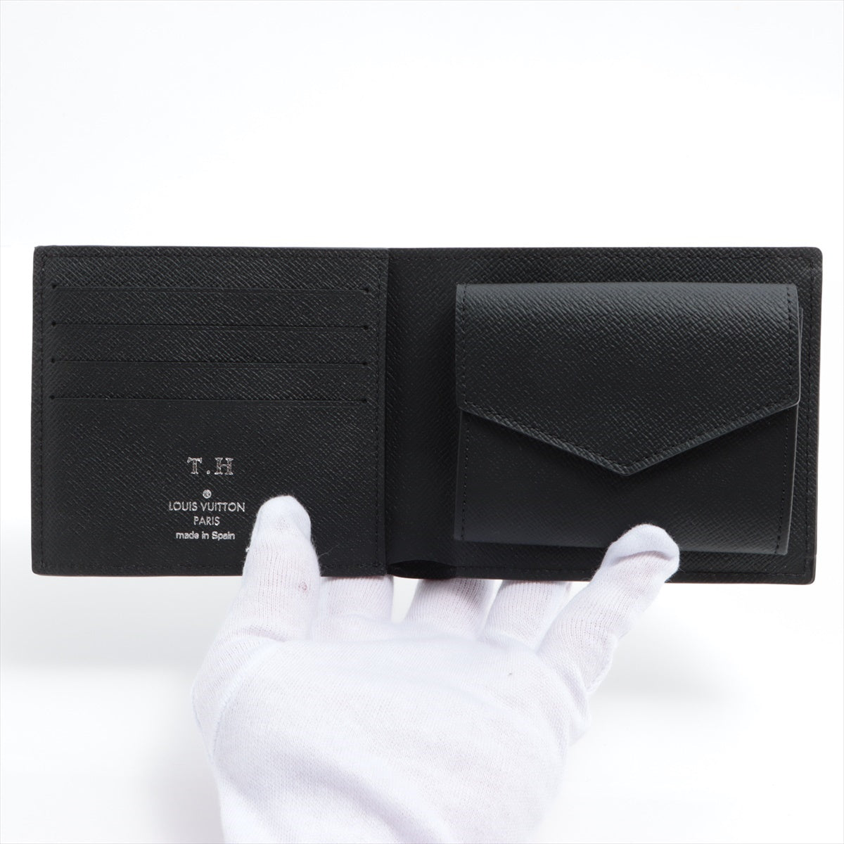 Louis Vuitton Epi Portefeuille Marco NM M62289 CA1109 Black Compact Wallet  Personal engraving