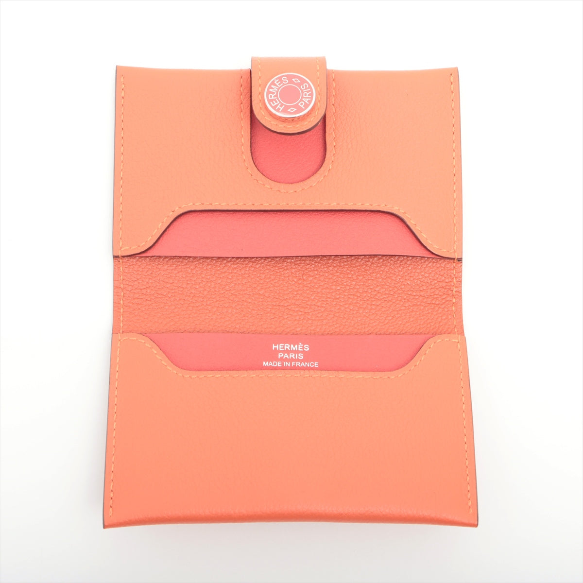 Hermès Serie Ever color Card case Orange Silver Metal fittings B: 2023