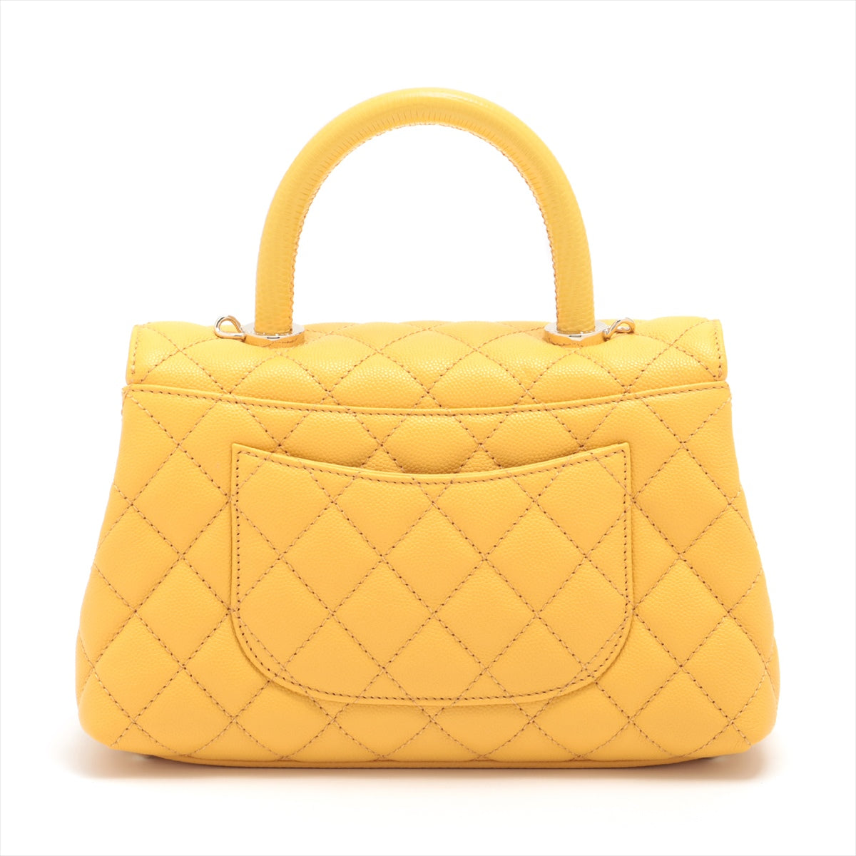 Chanel Coco Handle Caviarskin 2way handbag Yellow Gold Metal fittings There is an IC chip