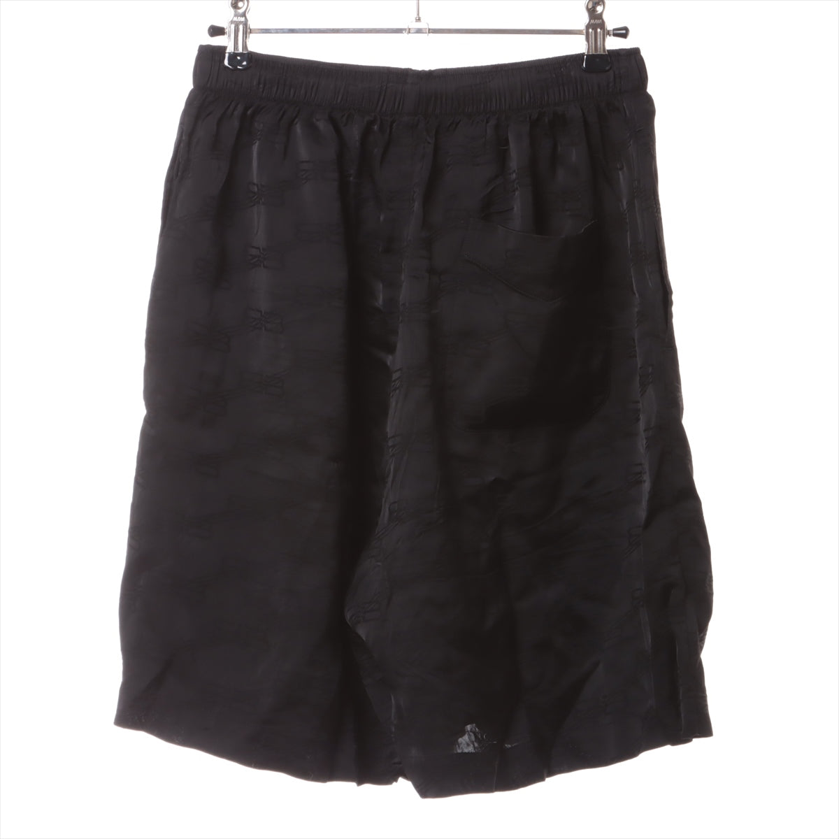 Balenciaga 22 years Rayon Short pants 44 Black  BB logo overall pattern 672410
