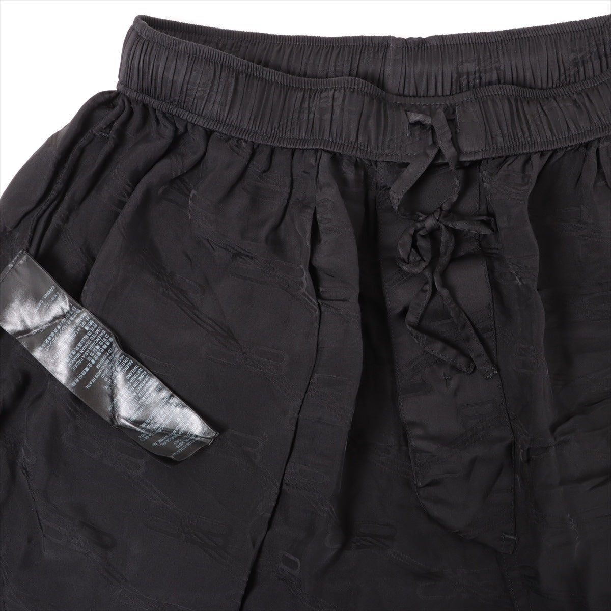 Balenciaga 22 years Rayon Short pants 44 Black  BB logo overall pattern 672410