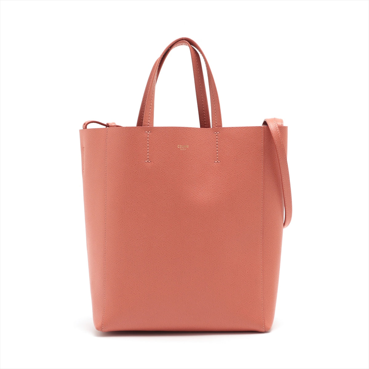 CELINE Vertical Cabas Small Leather 2 way tote bag Pink